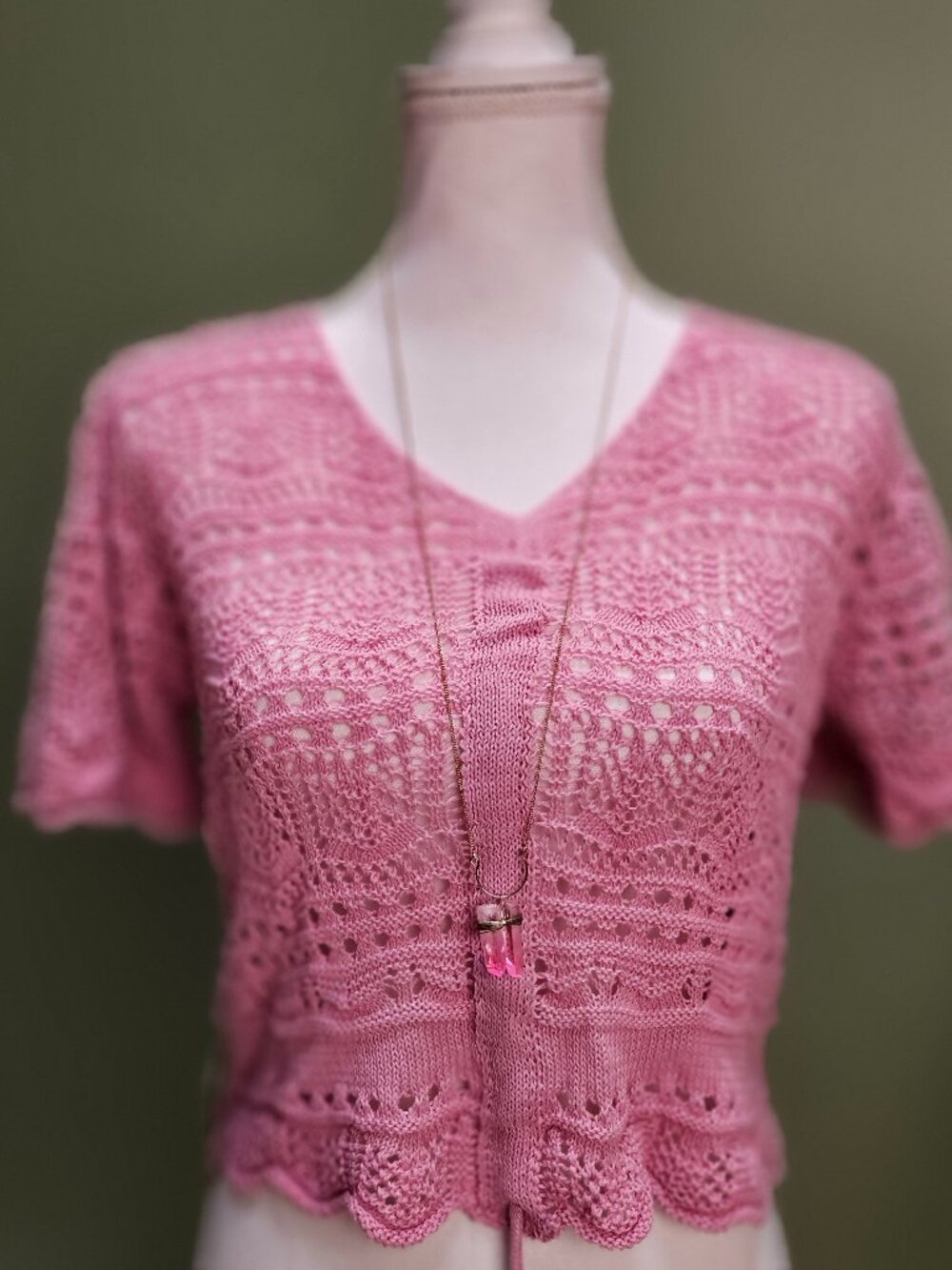 Women's Crochet Crop Top M-L NWT